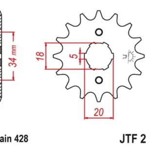 Bezpieczne zakupy JT ZĘBATKA PRZEDNIA 264 17 KYMCO HIPSTER, STRYKER, ZING (26417JT) (ŁAŃC. 428)
